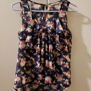 SOLD Navy floral blouse